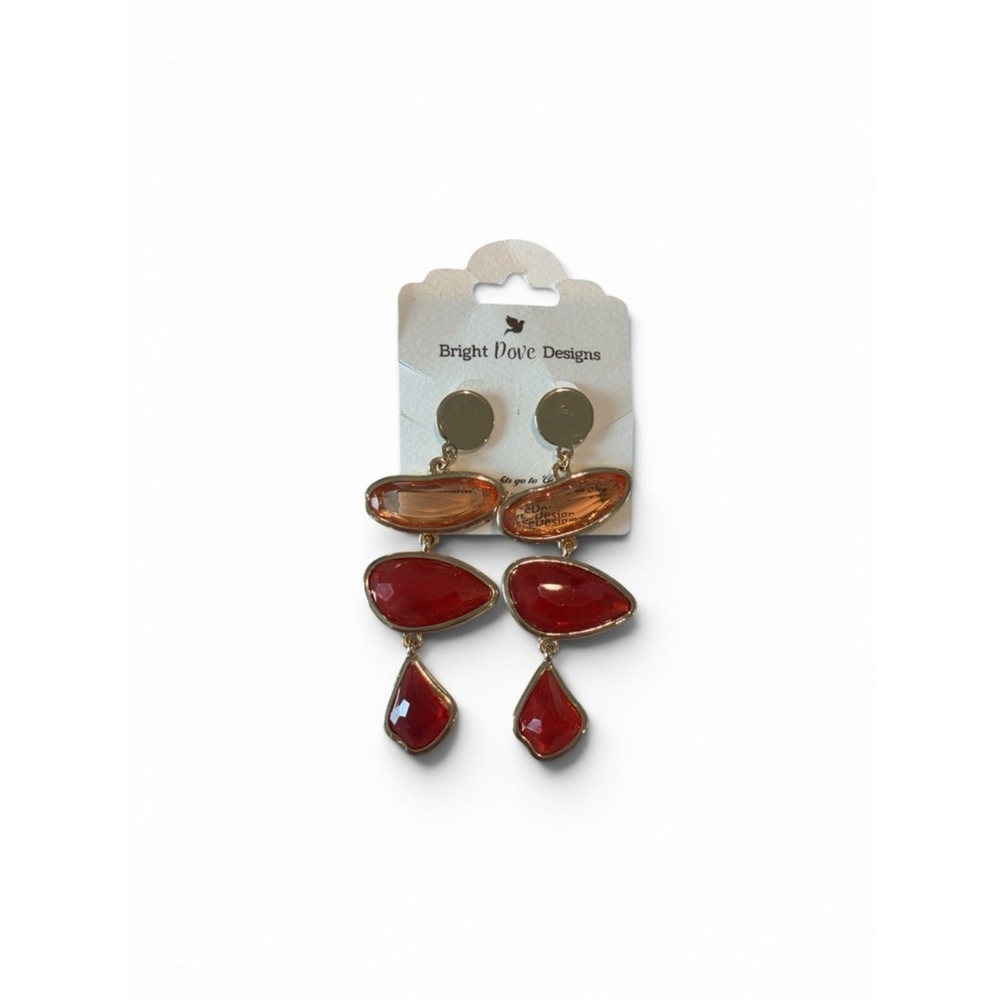 Red Drop‎ Statement Earrings